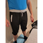 Men's Sweat Shorts Running Shorts Capri Pants Patchwork Drawstring Plain Daily Holiday Going out Streetwear Basic Black Light Grey Micro-elastic