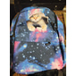 Муж. Жен. рюкзак Портфель 3D Повседневные на открытом воздухе Школа Галактика Кот холст Большая вместимость Водонепроницаемость Прочный Принт Красный Лиловый Цвет радуги