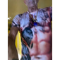 Homme Impressions Graphiques Muscle T-shirt Manche Courte T-shirt Impression 3D Col ras du cou Chemise Sports Designer Occasionnel Extérieur Rue Quotidien Argent Olive verte Rouge Été Vêtement Tenue