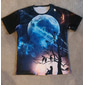Homme Graphique Galaxie Lune effrayante T-shirt Manche Courte T-shirt Impression 3D Col ras du cou Chemise Sports Designer Classique Quotidien Sports Week-end Noir Bleu Roi Bleu Été Vêtement Tenue S