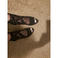 Schwarze High Heel-Sandalen für Damen mit Spitzendetails und offener Spitze für elegante und formelle Kleidung