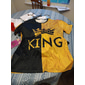 Homme Lettre Épissage Lit 2 Places 'King' T-shirt Manche Courte T-shirt Impression 3D Col ras du cou Chemise ancien Chic & Moderne Basique Décontracté Quotidien Noir / Jaune Noir / Gris Blanche