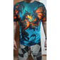 Homens Gráfico Anime Dragão Camisa Social Camiseta Camisetas Manga Curta Camiseta Impressão 3D Gola Redonda Camisa Roupa de rua Exagerado Diário Feriado Azul Preto Dourado Roupa Tamanho Grande S M L