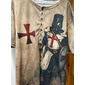 Herr Grafisk Templarkorset Kors T-shirt Henleytröja T-shirts Kortärmad 3D-tryck Designer Grundläggande Ledigt Dagligen Utomhus Sport Sommar Blå Purpur Brun Grön Grå Henley Henley T-shirt