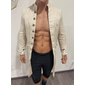 Men's Coat Cosplay Costumes Theme Party Cosplay with Pockets Spring Fall Solid Color Artistic / Retro Punk Fashion Stand Collar Long Black White Blue Jacket