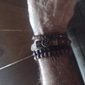 Homens mulheres 4pçs Abotoaduras Pulseiras com Miçangas Pulseiras de couro Presente Diário Retro Moda Europeu Marron
