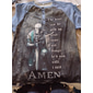 Camiseta Gráfica para Homens de Manga Curta Henley 'O Diabo Me Viu com a Cabeça Baixa Até Eu Dizer AMÉM' Motivacional Impressão 3D para Estilo de Vida e Resiliência