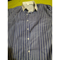 Per uomo Camicia elegante Camicia con polsini alla francese Camicia con Colletto A righe Matrimonio Lavoro Marrone rossastro Blu chiaro Nero Blu Manica Lunga Collo ripiegato Primavera, Autunno