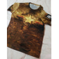 Homme Unisexe Etoile Impressions Graphiques T-shirt t-shirt en détresse Manche Courte T-shirt Impression 3D Col ras du cou Chemise ancien Sports Designer Extérieur Rue Quotidien Marron clair Dorée