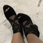 Schwarze High Heel-Sandalen für Damen mit Spitzendetails und offener Spitze für elegante und formelle Kleidung