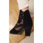 Schwarze High Heel-Sandalen für Damen mit Spitzendetails und offener Spitze für elegante und formelle Kleidung