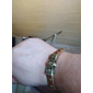 Homens mulheres 4pçs Abotoaduras Pulseiras com Miçangas Pulseiras de couro Presente Diário Retro Moda Europeu Marron