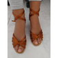 chaussures de danse à lanières en satin doré pour femmes, chaussures de salon à bout ouvert pour spectacles de danse latine et de salsa