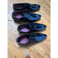 chaussures habillées oxford en cuir verni pour hommes - rouges et noires, idéales pour les événements formels et les fêtes