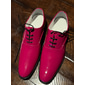 scarpe oxford da uomo in finta pelle verniciata rosa lucido - scarpe eleganti e audaci per feste ed eventi speciali