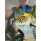 Homme Animal Perroquet Feuille de palmier Chemise Chemise hawaïenne Chemise à col camp Manche Courte Chemise Col Rabattu Mode Designer Occasionnel Occasionnel Quotidien Extérieur Bleu Bleu Clair Mer