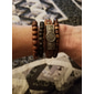 Homens mulheres 4pçs Abotoaduras Pulseiras com Miçangas Pulseiras de couro Presente Diário Retro Moda Europeu Marron
