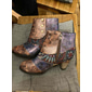 Bohemian Floral Embossed Ankle Boots for Women, Retro Ethnic Style Block Heel Short Boots with Zipper & Pearl Button Details - Perfect for Casual Outings, Festivals, and Vintage-Inspired Events