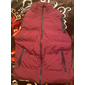 Herren Wintermantel Winterjacke Puffer Weste Weste Steppweste Strickjacke Casual Campen und Wandern Winter Tasche Polyester Windundurchlässig Warm Bequem Solide / einfarbig Stehkragen Schwarz Rote