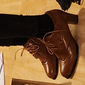 vintage bruna oxfordklackar för kvinnor - perfekta för kontor och formella evenemang, med broguedetaljer och bekväm mellanklack