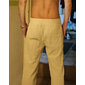 Homme Pantalons en Lin Pantalons Pantalons de Plage Cordon de serrage Avec Poches Ceinture Élastique Uni Confort Respirant Quotidien Élégant Hip Hop Kaki clair Noir Micro-Élastique