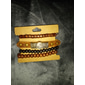 Homens mulheres 4pçs Abotoaduras Pulseiras com Miçangas Pulseiras de couro Presente Diário Retro Moda Europeu Marron