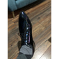 scarpe eleganti stringate in similpelle verniciata bordeaux lucido da uomo con dettagli brogue - scarpe oxford formali per matrimoni, feste ed eventi aziendali