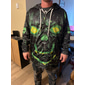 Hombre Cráneos Estampados Sudadera Sudaderas Ropa de calle Básico Casual Manga Larga Con Capucha Diario Deporte Deportes Festivos Azul Piscina Negro Rojo Morado Azul claro Cremallera Estampado