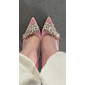 Women's Pink Satin High Heels – Elegant Rhinestone Embellished Pumps for Bride, Weddings, and Special Occasions