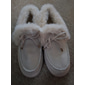 mocassins pour femmes doublés de fourrure - chaussures d'hiver confortables à enfiler avec bordure en peluche et finition en daim