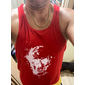 Hombre Cráneos Estampados Camiseta sin mangas Top Camisetas Interiores Estilo casual Estilo clásico Sin Mangas Camiseta Estampado en caliente Cuello Barco Camisa Hawaiano Clásico Grande y alto Diario