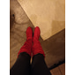 Femmes Bottes Chaussures Femmes Cadeaux de Saint-Valentin Bottes souples Bottes à Talons Soirée Saint-Valentin Travail Bottes Mi-Mollet Boucle Talons Chaton Bout Rond Élégant ancien Occasionnel Marche