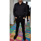 Hombre Camisa para Vestido Camisa sin planchar Abotonar la camisa Color sólido/liso Boda Noche formal Vino Mar azul Negro Blanco Manga Larga Cuello Vuelto Verano Primavera Ropa Hebilla