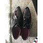 chaussures habillées oxford en cuir verni pour hommes - rouges et noires, idéales pour les événements formels et les fêtes