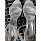 Femme Chaussures de mariage Escarpins Chaussures bling-bling Chaussures de mariée Talon Bottier Bout ouvert Rétro Vintage Faux Cuir Blanche Ivoire