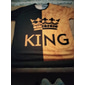 Homme Lettre Épissage Lit 2 Places 'King' T-shirt Manche Courte T-shirt Impression 3D Col ras du cou Chemise ancien Chic & Moderne Basique Décontracté Quotidien Noir / Jaune Noir / Gris Blanche