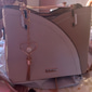 borsa da donna blu navy e rosa con ciondolo a forma di cuore – elegante borsa a tracolla e tote in similpelle per l'uso quotidiano