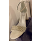 Femme Chaussures de mariage Escarpins Chaussures bling-bling Chaussures de mariée Talon Bottier Bout ouvert Rétro Vintage Faux Cuir Blanche Ivoire
