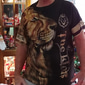 Herr Unisex Tiger Grafiska tryck T-shirt Kortärmad T-shirt 3D-tryck Rund hals Skjorta Sport Ledigt Stor och hög Utomhus Gata Dagligen Svartvit Silver+gyllen Guld + svart Sommar Kläder S M L XL XXL