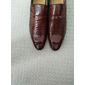 Mocassins en similicuir marron à motif crocodile pour hommes - chaussures habillées élégantes à enfiler pour les occasions formelles