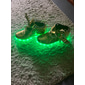 Baskets montantes à LED dorées pour enfants et hommes avec semelle colorée, sangle réglable et finition brillante