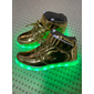 baskets montantes dorées à LED pour hommes - chaussures lumineuses brillantes avec semelles lumineuses rechargeables pour les fêtes et les tenues décontractées