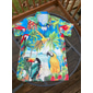 Voor heren Papegaai Bladeren Overhemd Hawaiiaans overhemd Aloha-shirt Korte mouw Overhemd Strijkijzer Tropisch Modieus Hawaii Casual Hawaii Feestdagen Zwart Geel Zwart / Bruin S M L