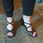 chaussures de danse à lanières en satin doré pour femmes, chaussures de salon à bout ouvert pour spectacles de danse latine et de salsa