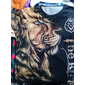 Herr Unisex Tiger Grafiska tryck T-shirt Kortärmad T-shirt 3D-tryck Rund hals Skjorta Sport Ledigt Stor och hög Utomhus Gata Dagligen Svartvit Silver+gyllen Guld + svart Sommar Kläder S M L XL XXL