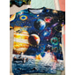 Voor heren Grafisch Heelal T-shirt Korte mouw T-shirt 3D-afdrukken Ronde hals Overhemd overdreven Basic Dagelijks Weekend Zwart blauw Goud Kleding Grote maten S M L XL XXL 3XL 4XL