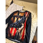 4 iulie 2026 250 de ani de Ziua Memorială Tricou cu gât rotund cu mâneci lungi pentru bărbați Patriot patriotic grafic imprimeu 3D Steag American Steag Național Veteran