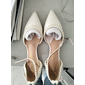 sapatos baixos femininos de bico fino com pérolas brancas e tira no tornozelo - perfeitos para casamentos e ocasiões formais