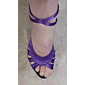 Damen Latein Tanzschuhe Ballsaal-Tanzschuhe Salsa Schuhe Linedance Innen Professionell Leistung Satin Grundlegend Absatz Einfarbig Kubanischer Absatz Schnalle Lila