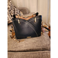 marineblaue und rosa Handtasche für Damen mit Herzquastenanhänger – elegante Umhängetasche und Tragetasche aus Kunstleder für den täglichen Gebrauch